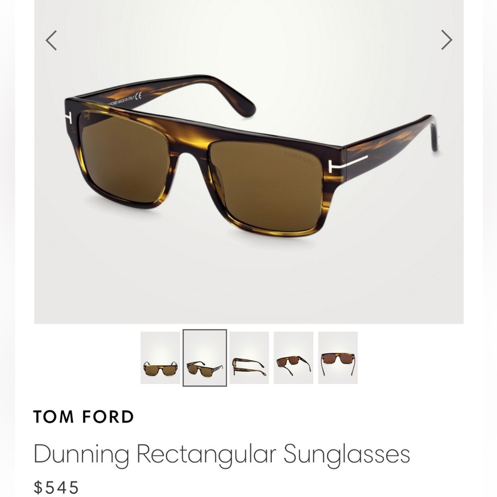 TOM FORD Men’s polarized rectangular sunglasses